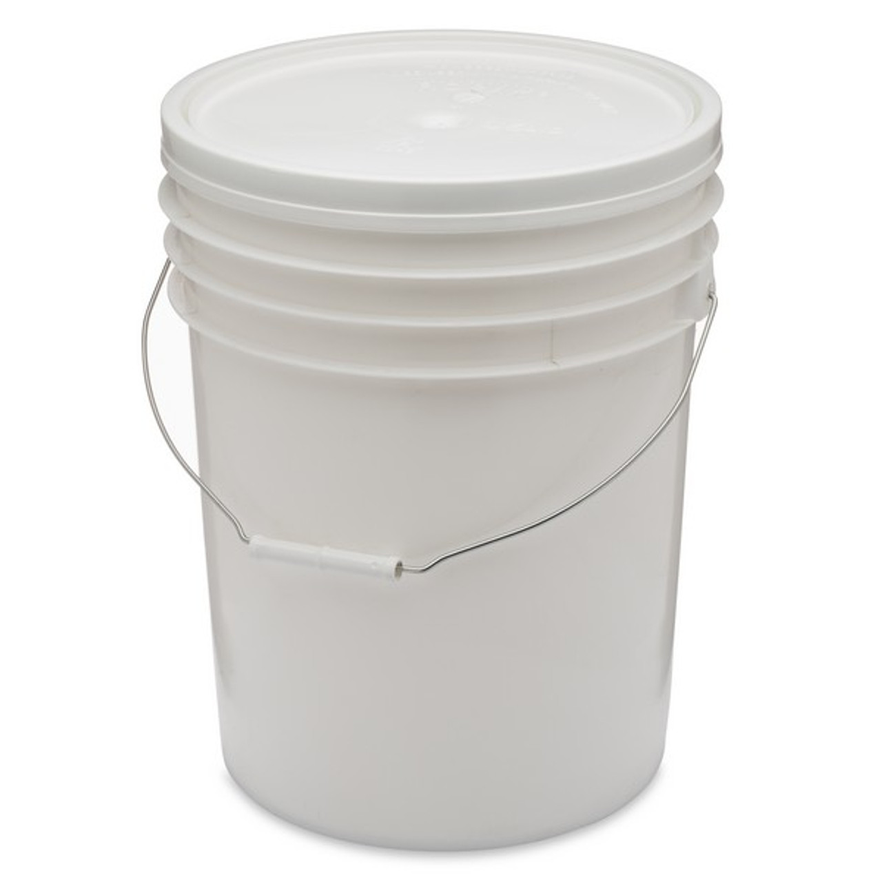 white 5 gallon bucket with lid