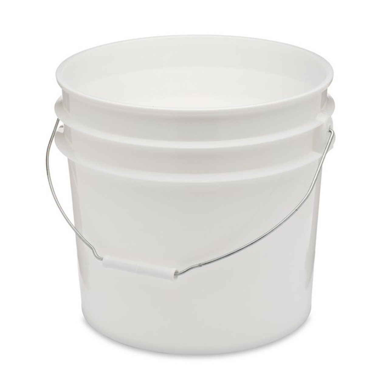 3.5gal White HDPE Plastic 80ml Buckets (EZ Lid & Spout) - White