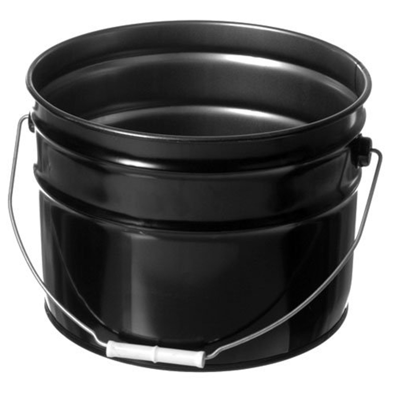 3.5 Gallon Steel Pail, Open Head, Unlined, Non-UN Rated, 28 Gauge - Black