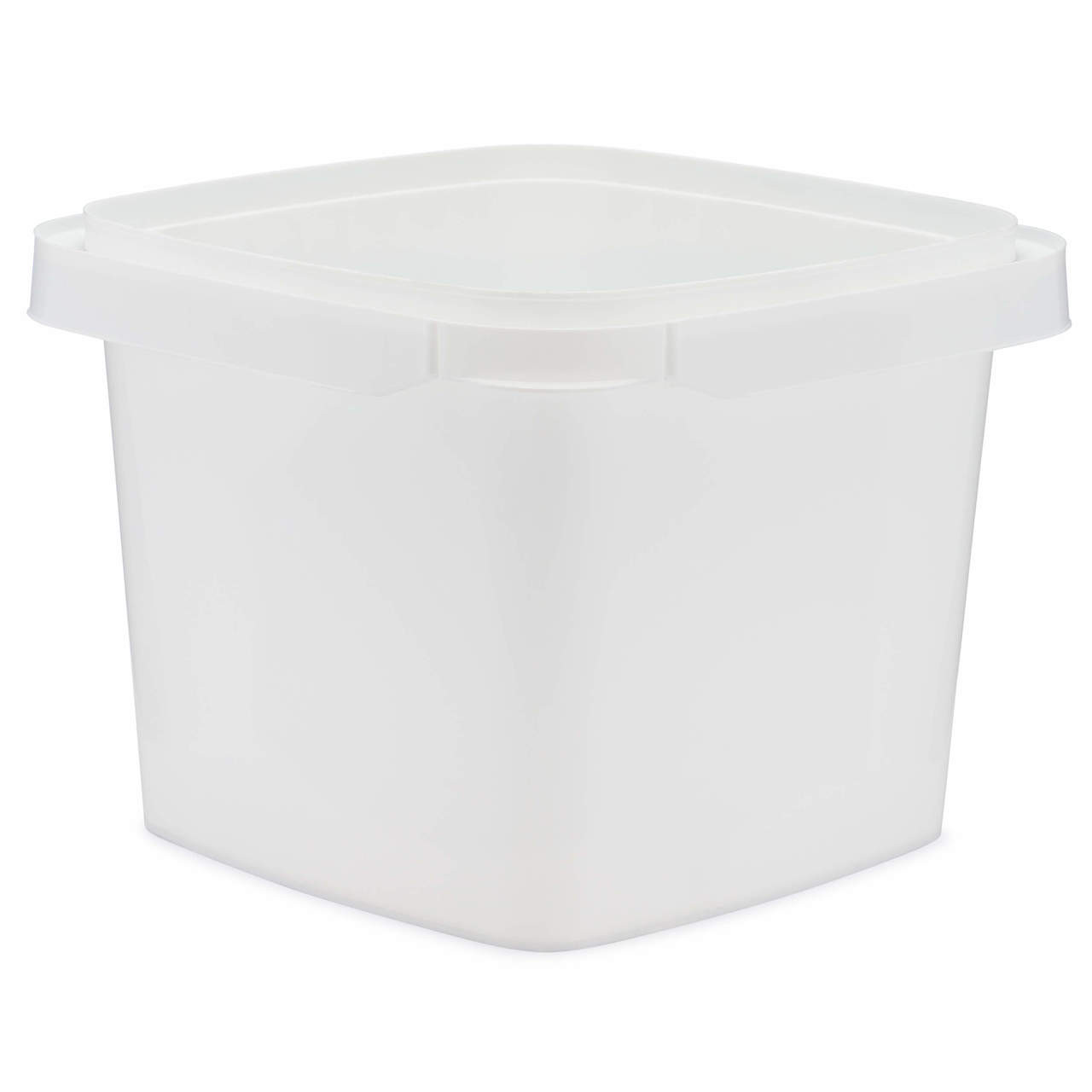 48oz White PP Plastic Square Snap-Lock Containers (Tamper-Evident Lid) - White