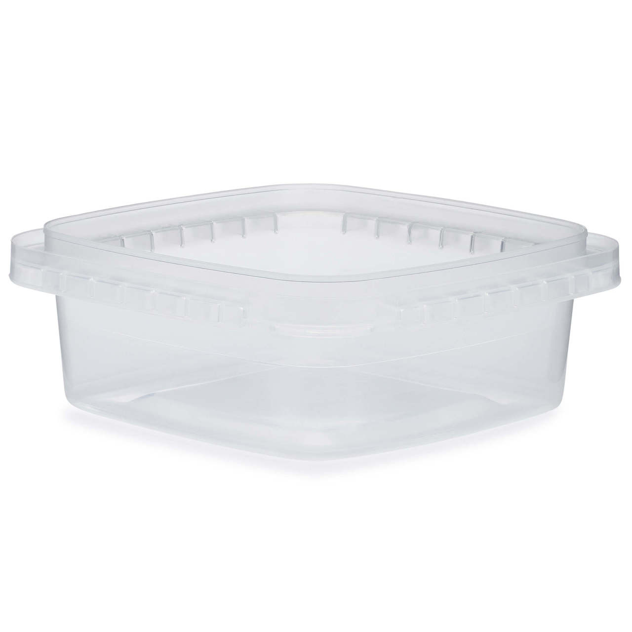 8oz Clear PP Plastic Square Snap-Lock Containers (Tamper-Evident Lid) - Clear