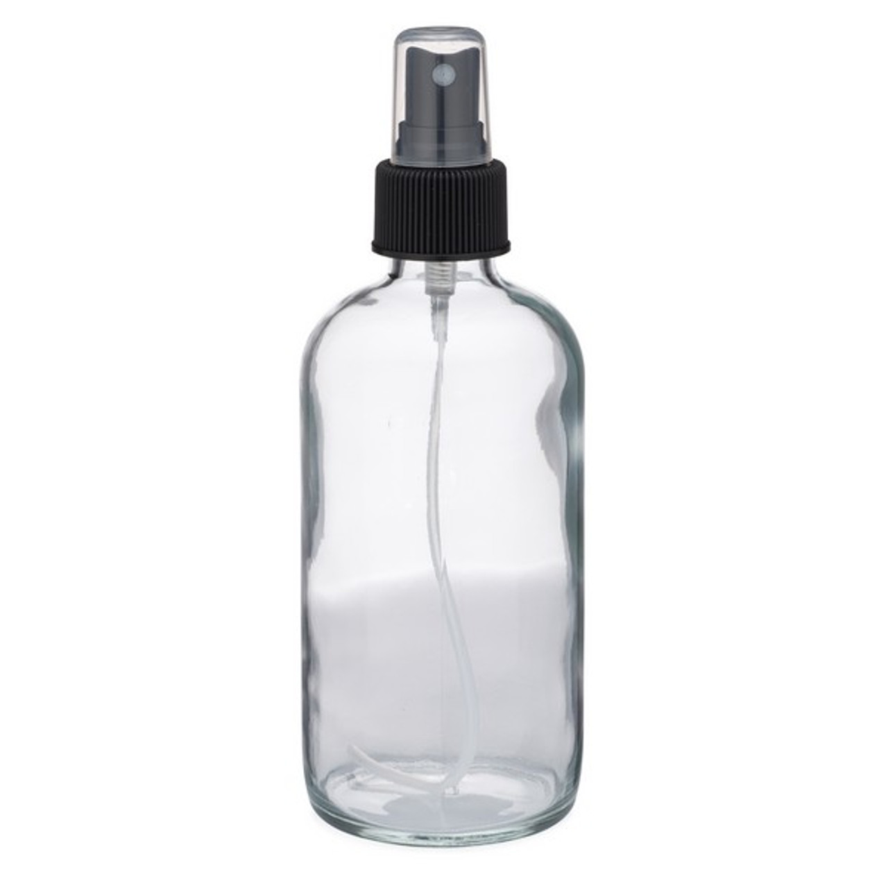 8 oz Clear Glass Boston Round Bottles (Cap Not Included) - 4699B09-BCLR