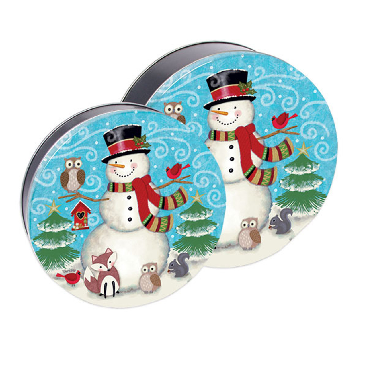 Decorative Holiday Tins Forest Snowman Berlin Packaging