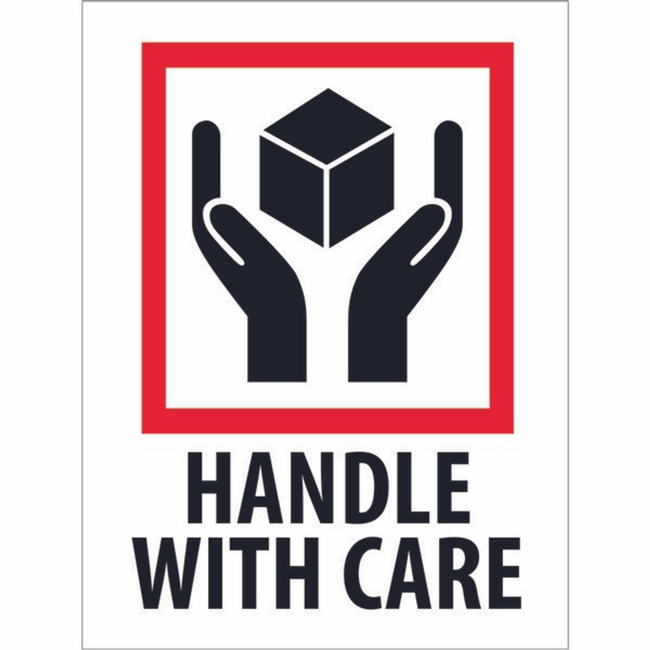 Handle with care flat icon with warning label isolated on white background.  Fragile package symbol. Label vector illustration Stock Vector Image & Art  - Alamy