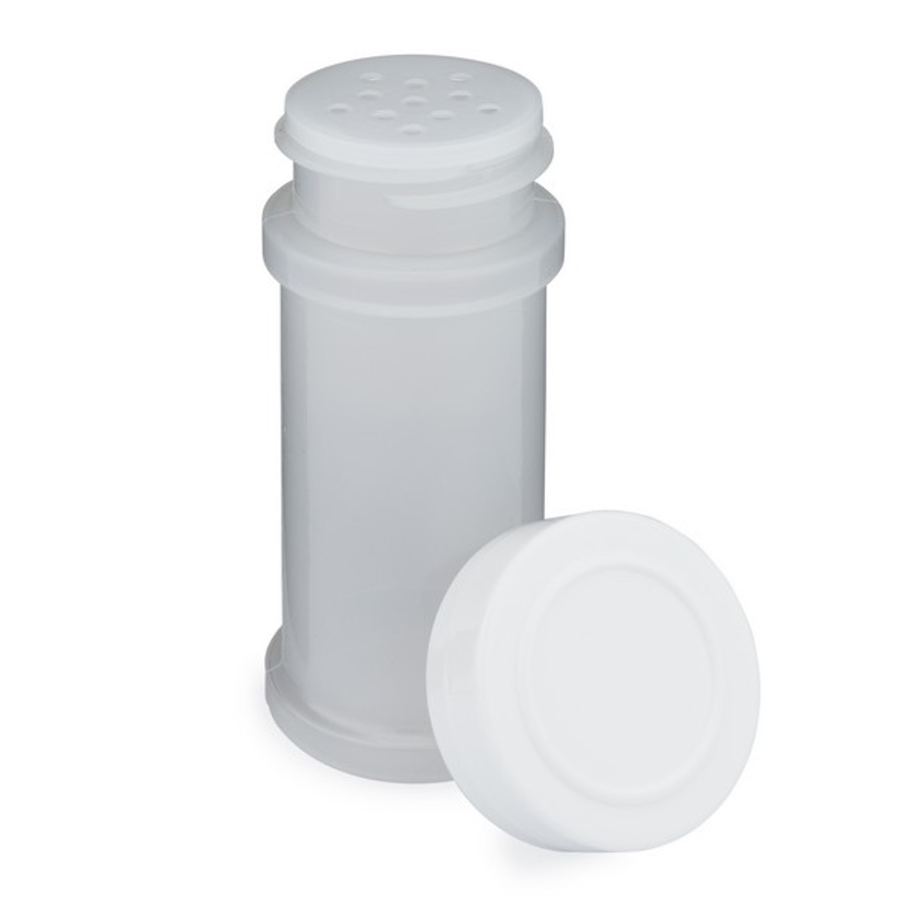 3oz Natural PP Plastic Spice Jars (White Cap) - Natural 43-485