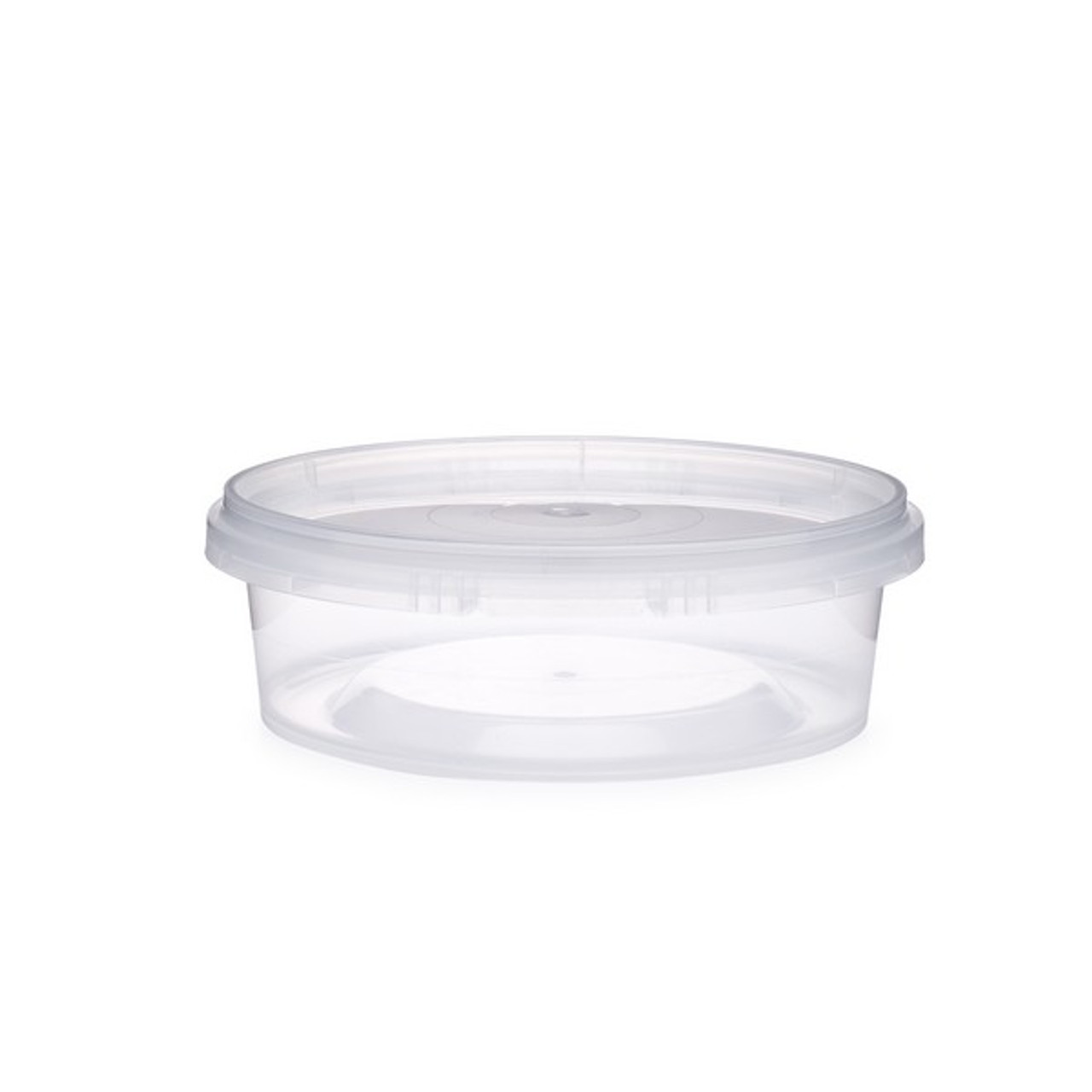 Restaurantware Tamper Tek 8 Ounce Take Out Containers, 100 Tamper-Evident Deli Containers - Hinged Lid, Freezable, Clear Plastic Meal Prep