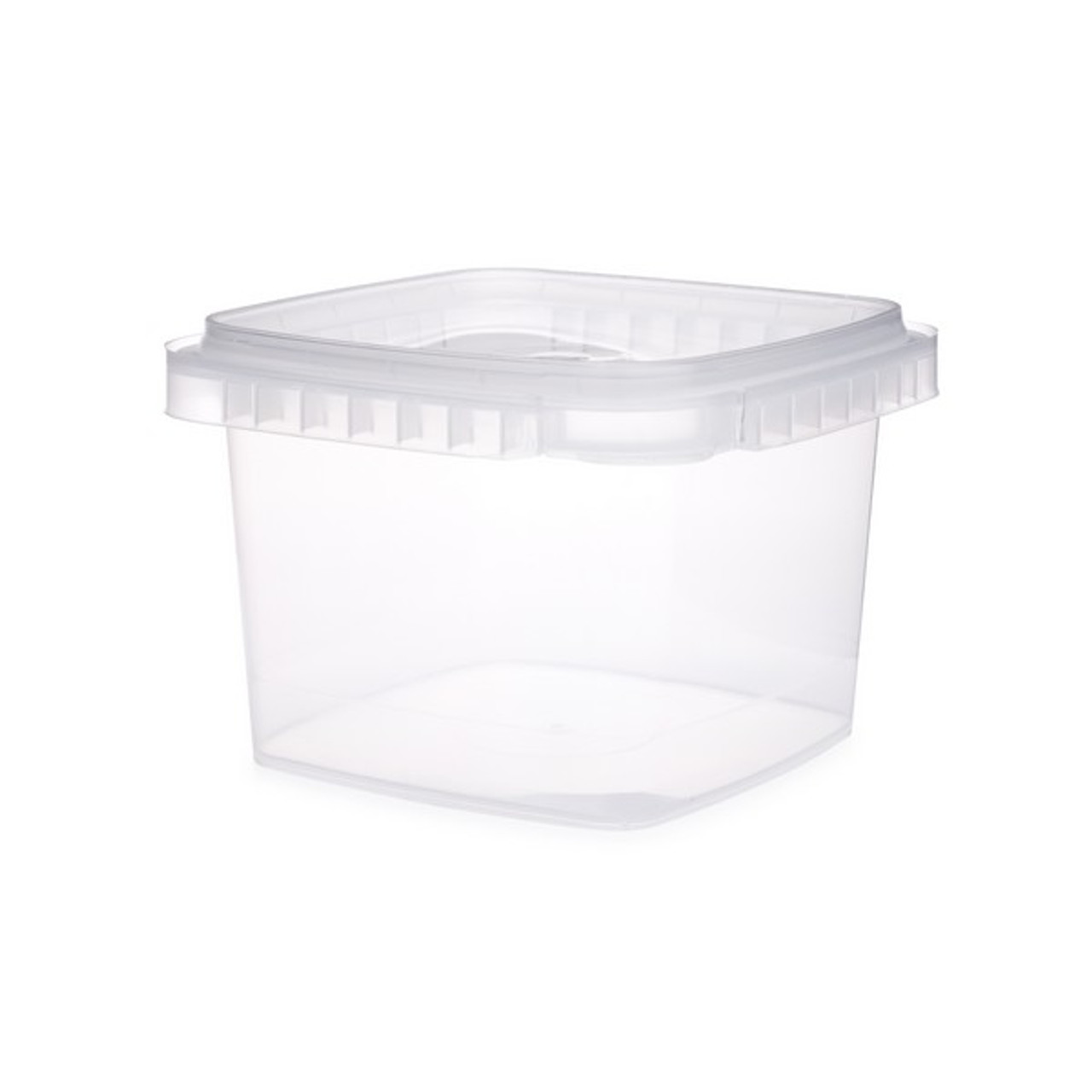 16 oz Clear PP Plastic Square Snap-Lock Containers (Tamper-Evident Lid) - Clear