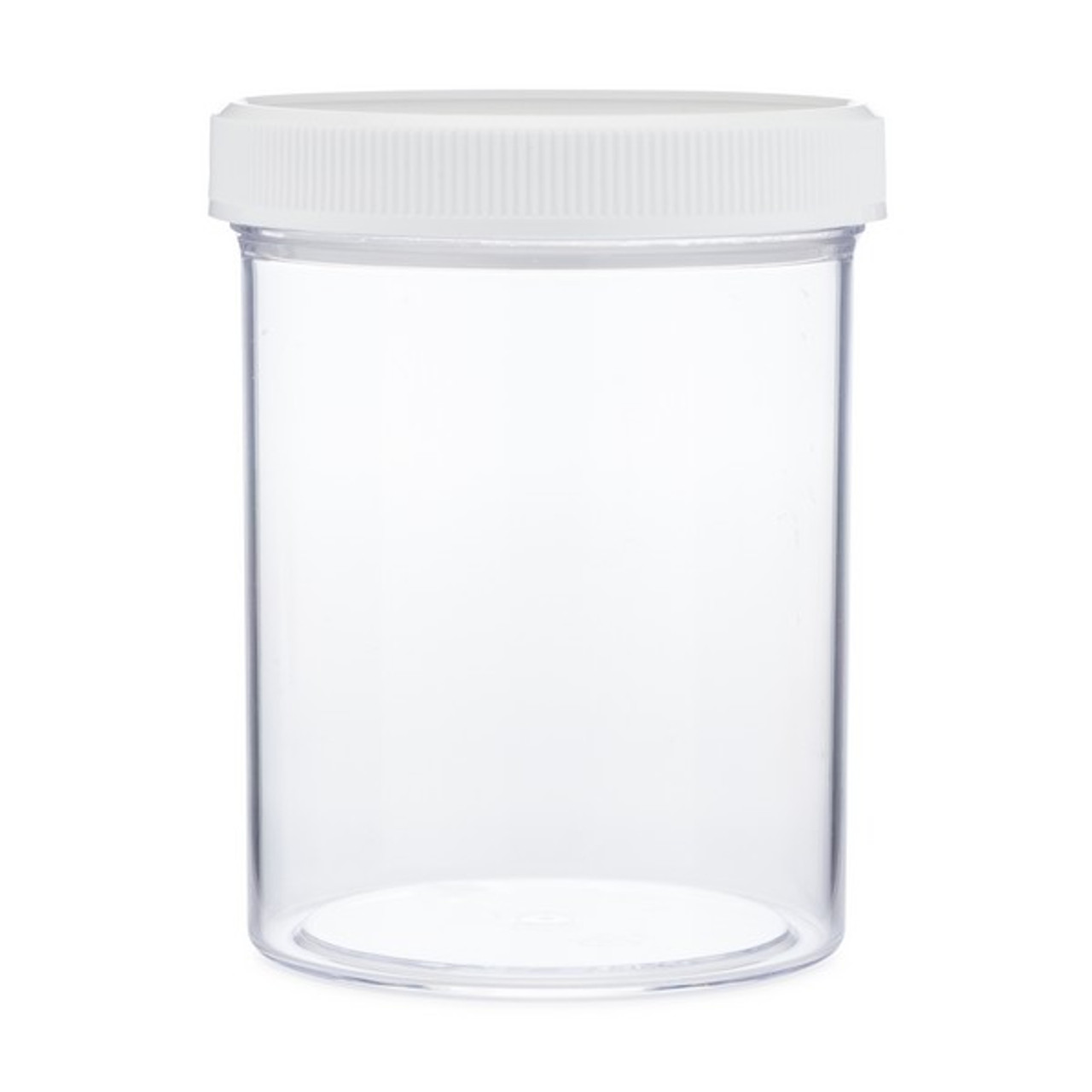 8 oz Clear Tall Glass Jar with White Lid