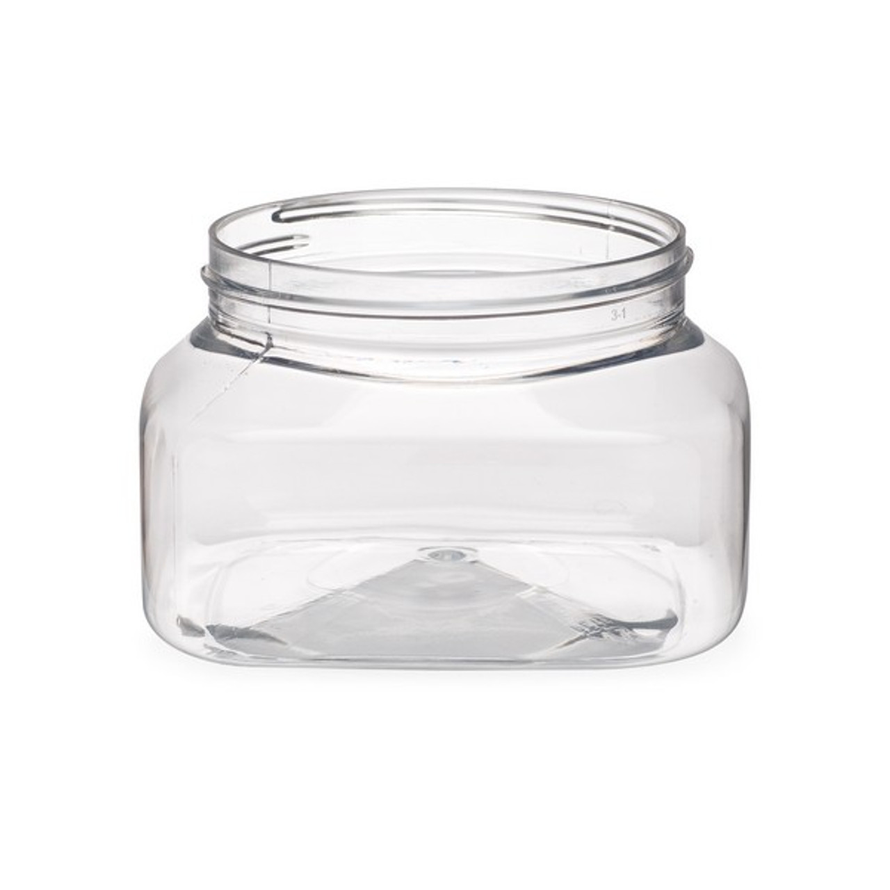 16 oz Clear PET Oval Plastic Jar with White Flat Lid