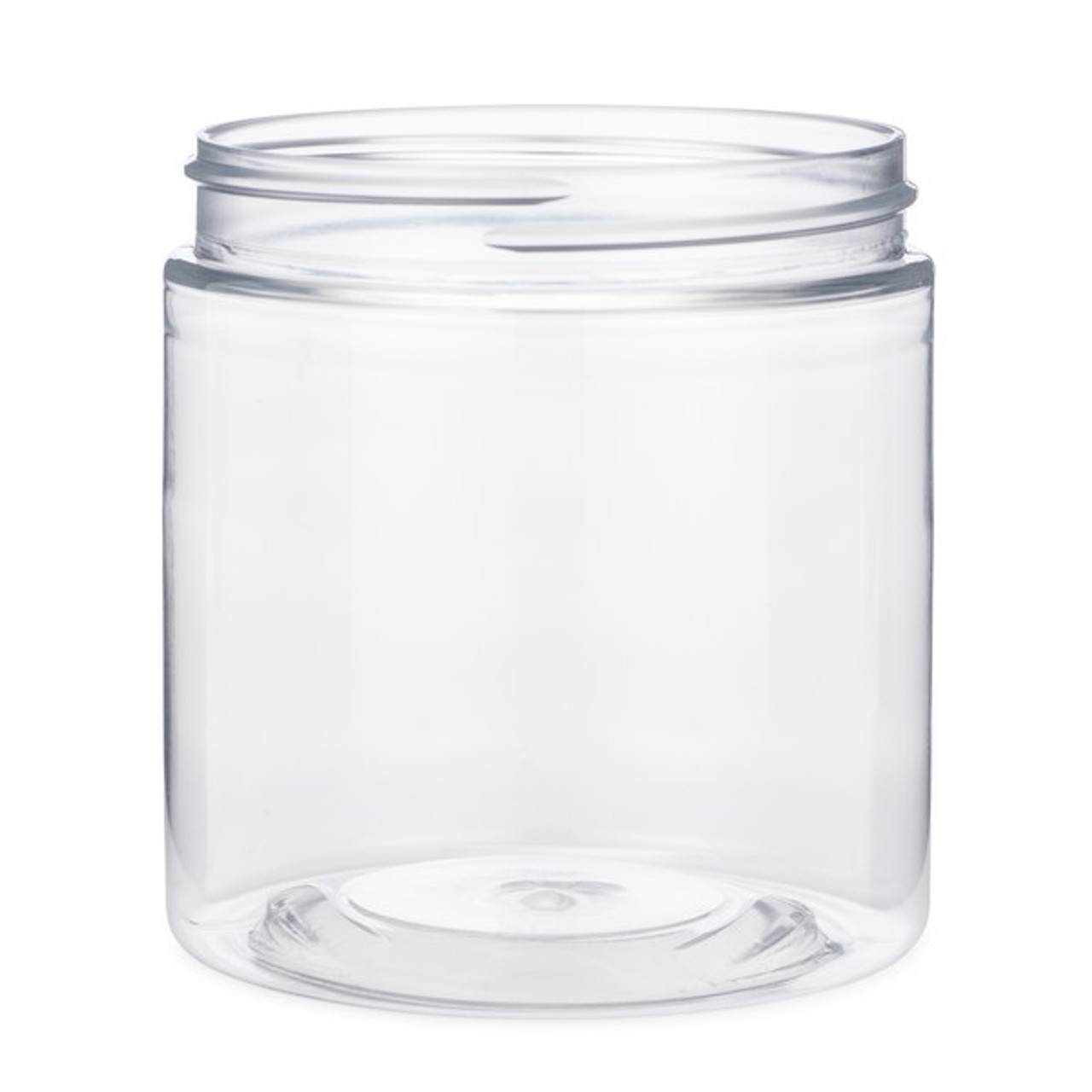 8 oz Clear Tall Glass Jar with Black Lid