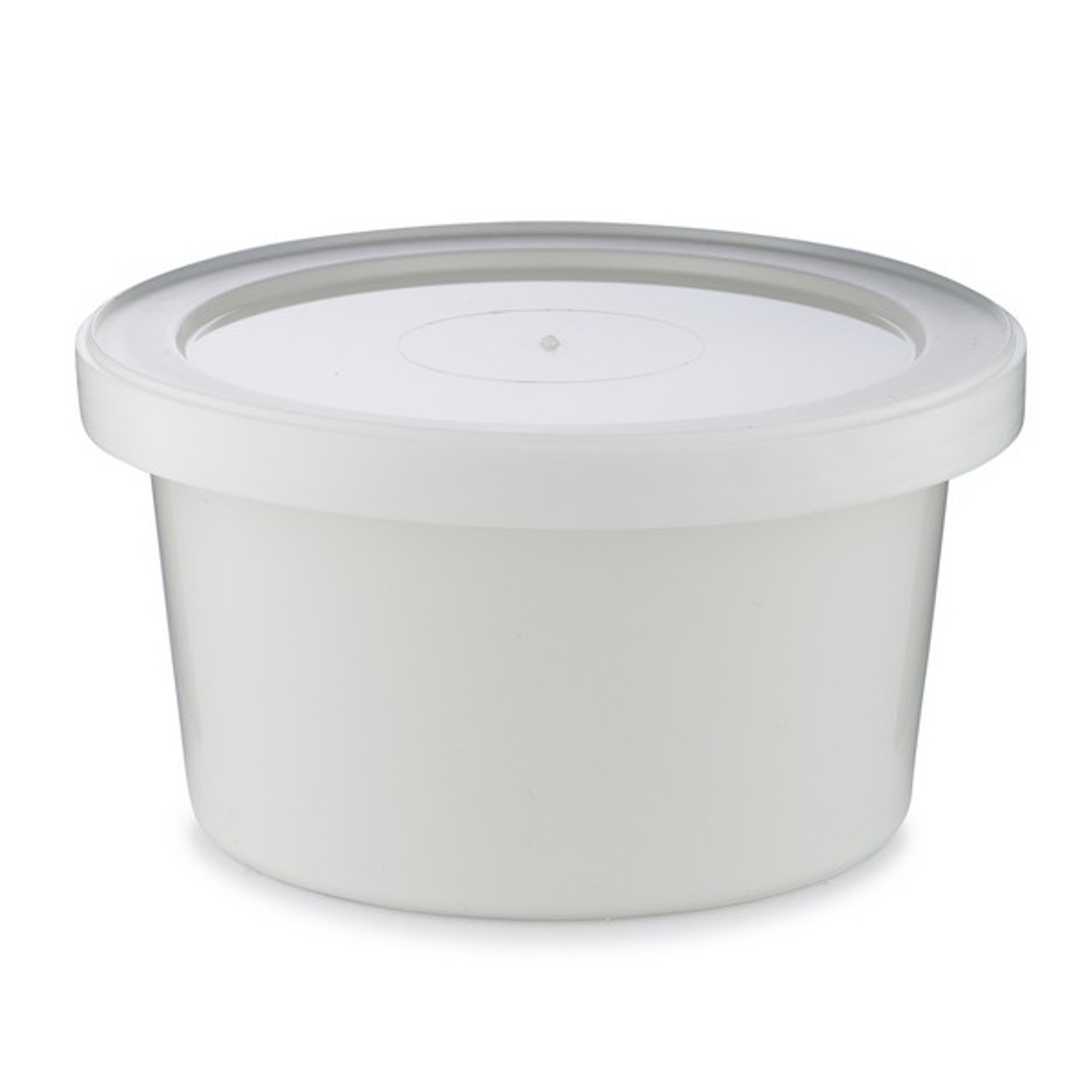 Round Storage Container, White, Polypropylene