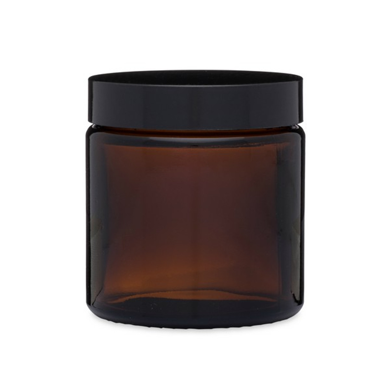 Amber Straight-Sided Glass Jars - 4 oz, Phenolic Cap