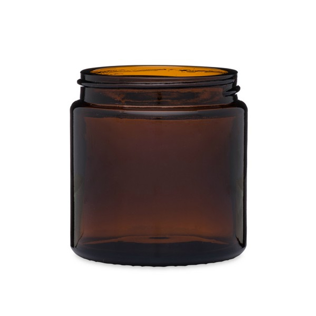 16oz Glass Jar w/ Smooth Black Screw Top Lid ; 12/case