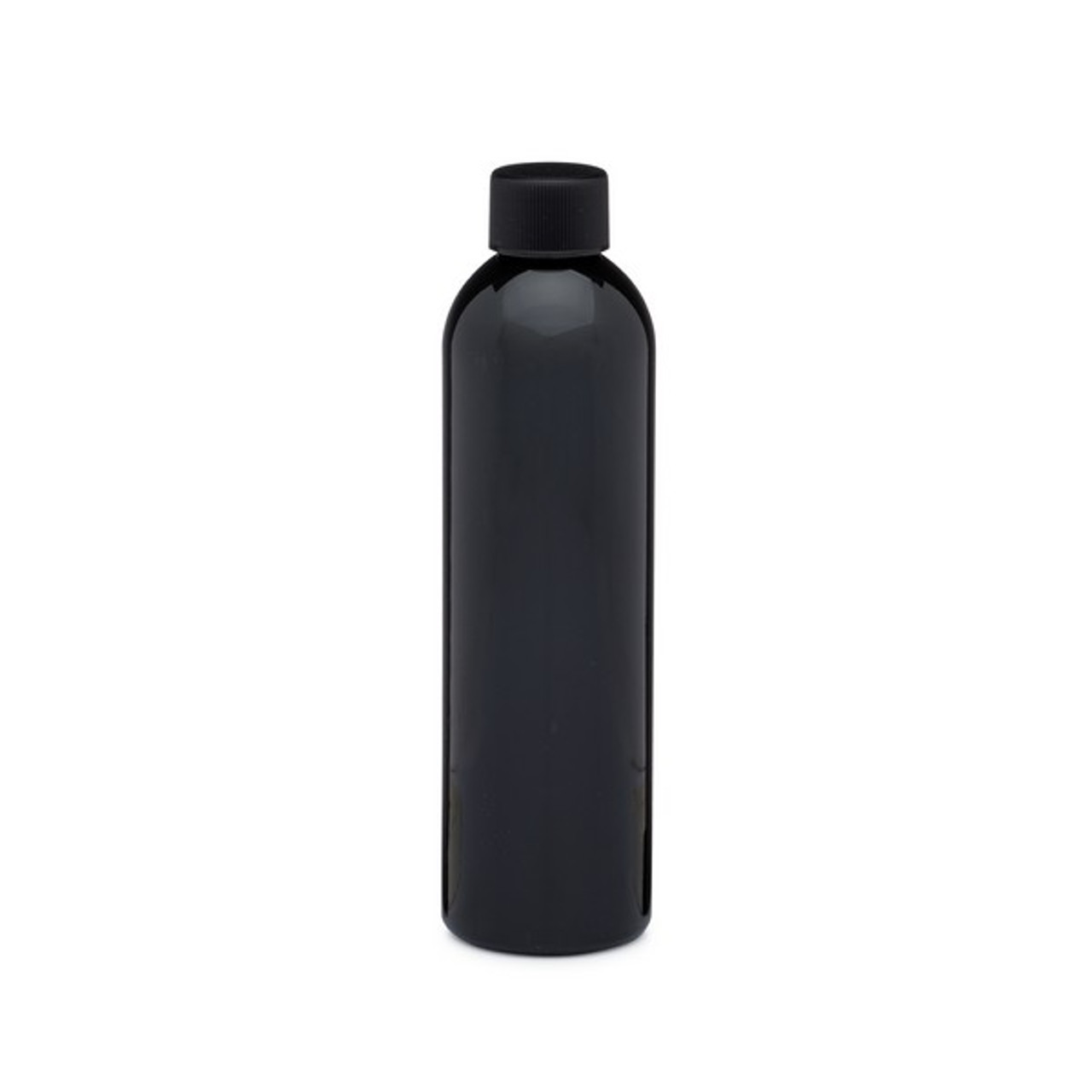 8 oz Black PET Bullet Bottles (Black Screw Top Cap)