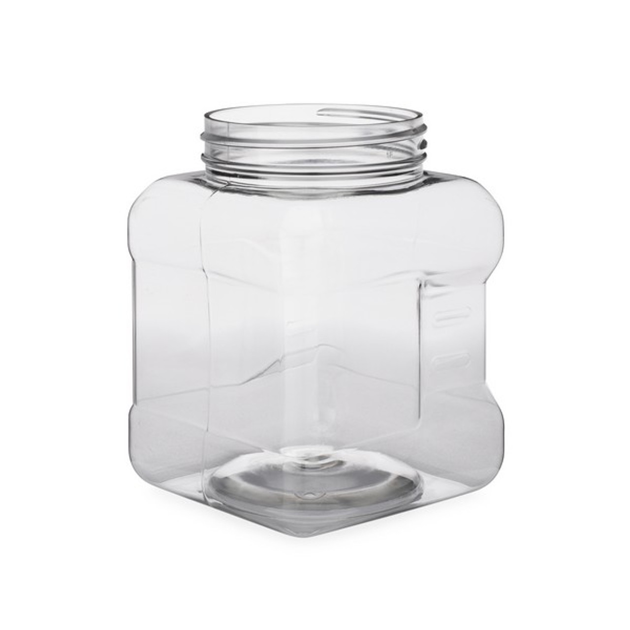 16 Oz Clear Plastic Mason Jars With Ribbed Liner Screw On Lids, Wide Mouth,  ECO, BPA