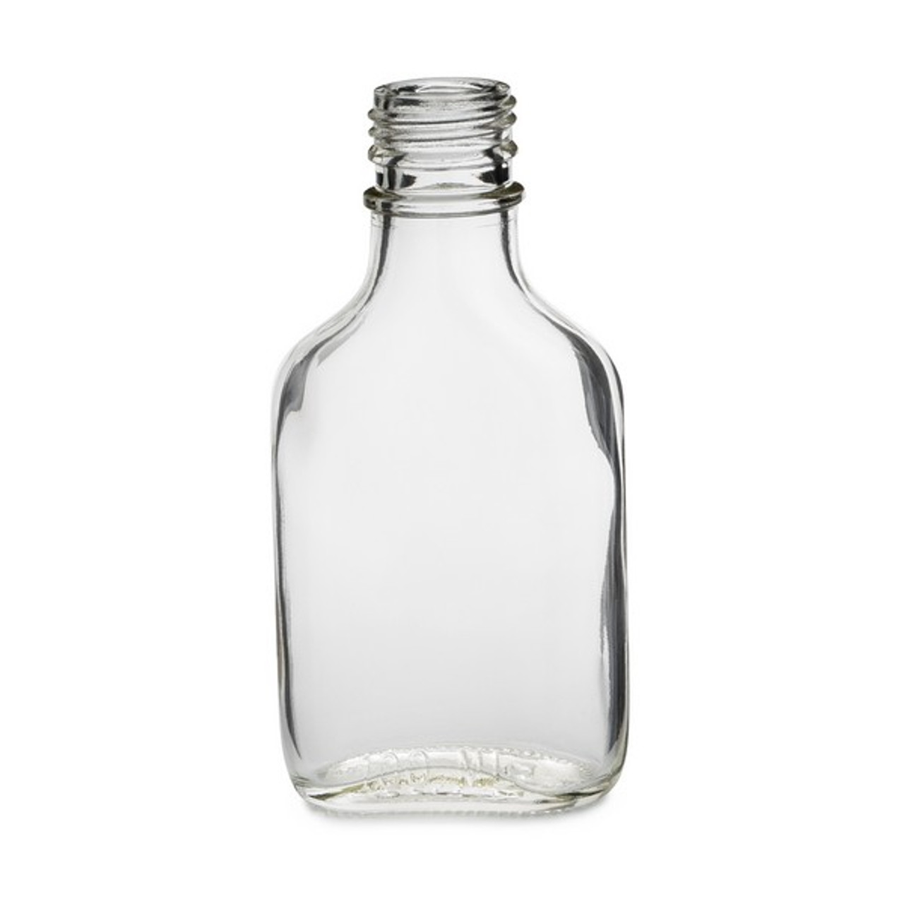 100 ml Clear PET Flasks w/ Black Ribbed Lined Caps