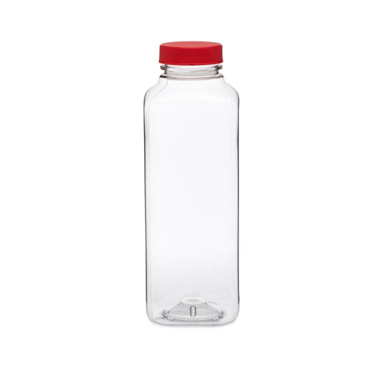 16 oz. Square PET Clear Juice Bottle with Lid