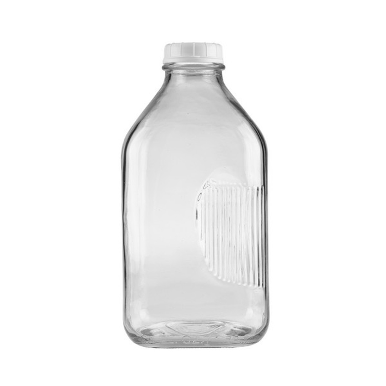 64- Oz Glass Milk Bottles with 8 White Caps (4 Count ) - Food