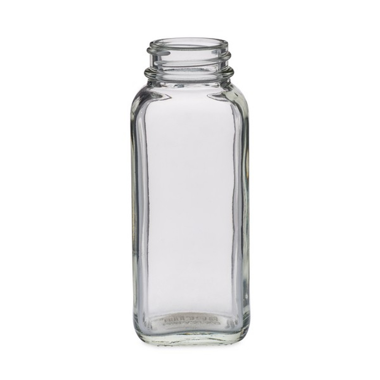 3.4 oz (100ml) Square Clear Glass Bottle