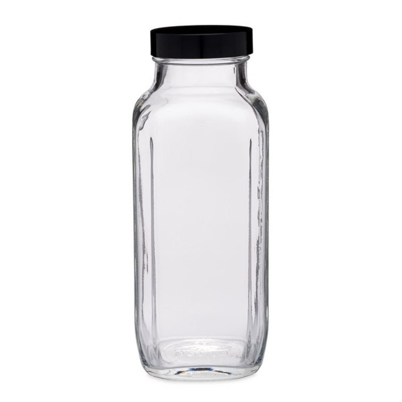 16oz Clear Glass French Square Bottles - Wholesale, 40/case, Clear Type III 48-400