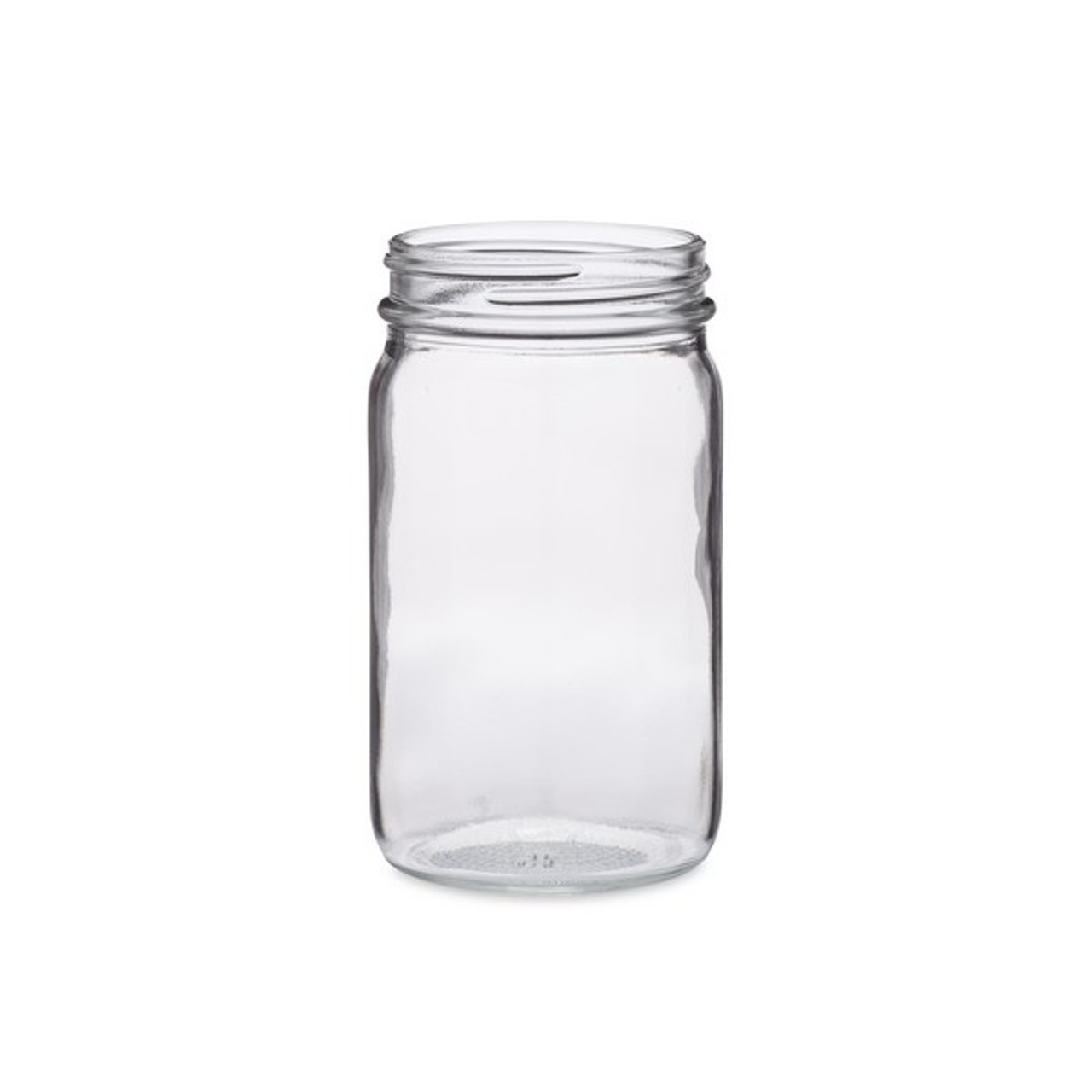 8oz Clear Glass Round Jars - 12/Case, Clear Type III 58 Lug