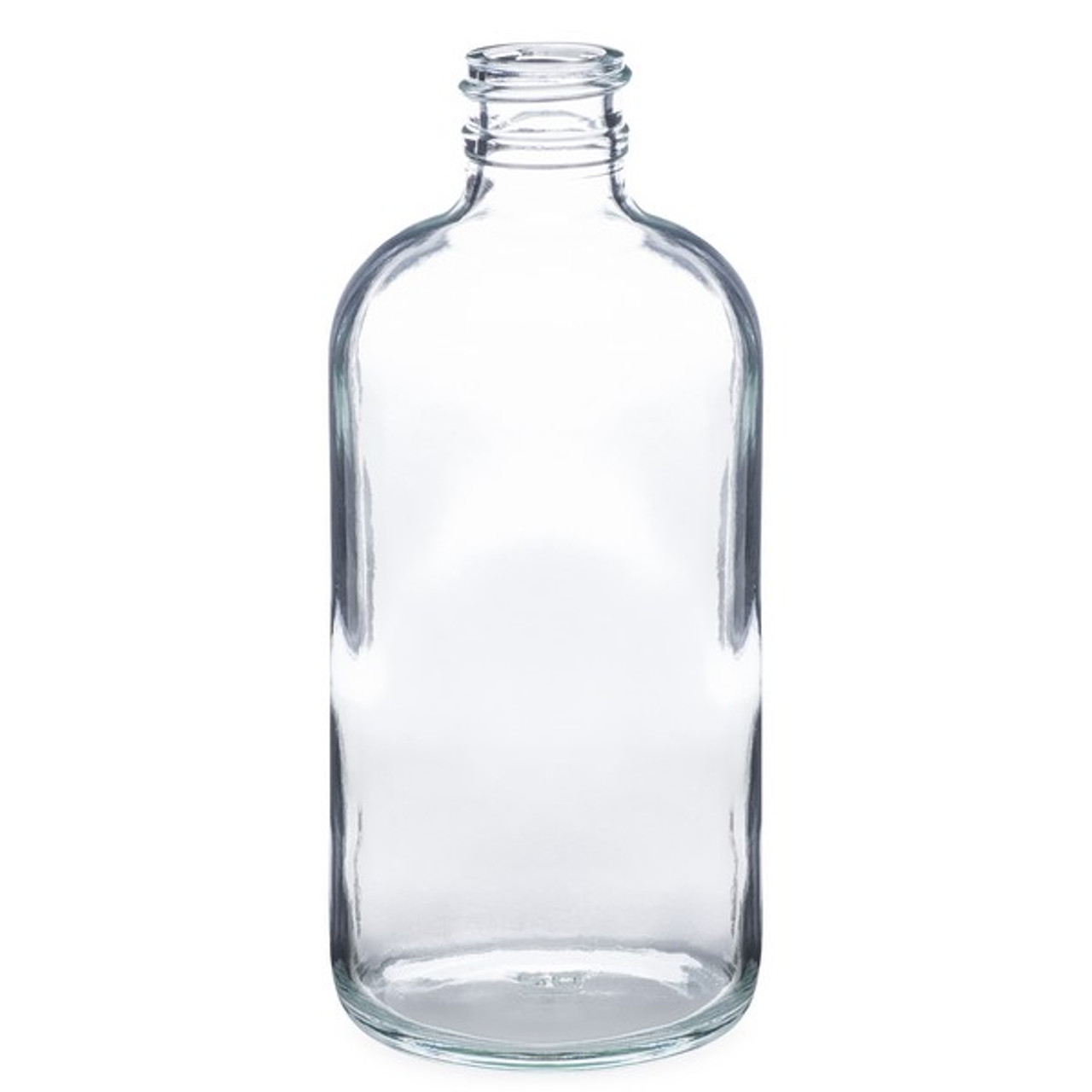 8 oz Clear Glass Boston Round Bottles (Cap Not Included) - 4699B09-BCLR