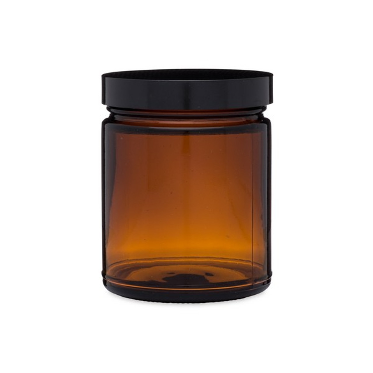 Straight Sided Clear Glass Jar 4 oz w/ Std Black Lid