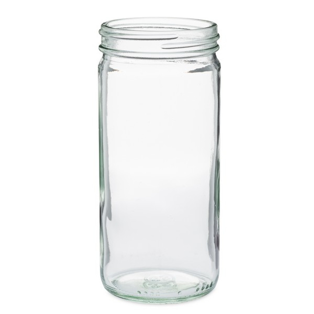 16 oz Clear Glass Mason Jars (Silver Screw Top Cap) - 12/Case, Clear Type III 70 mm