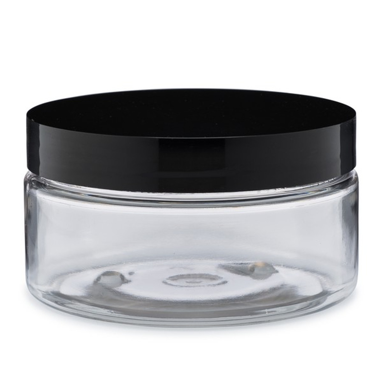 8 oz. Clear PET Heavy Wall Jar & Black Lid | Berlin Packaging