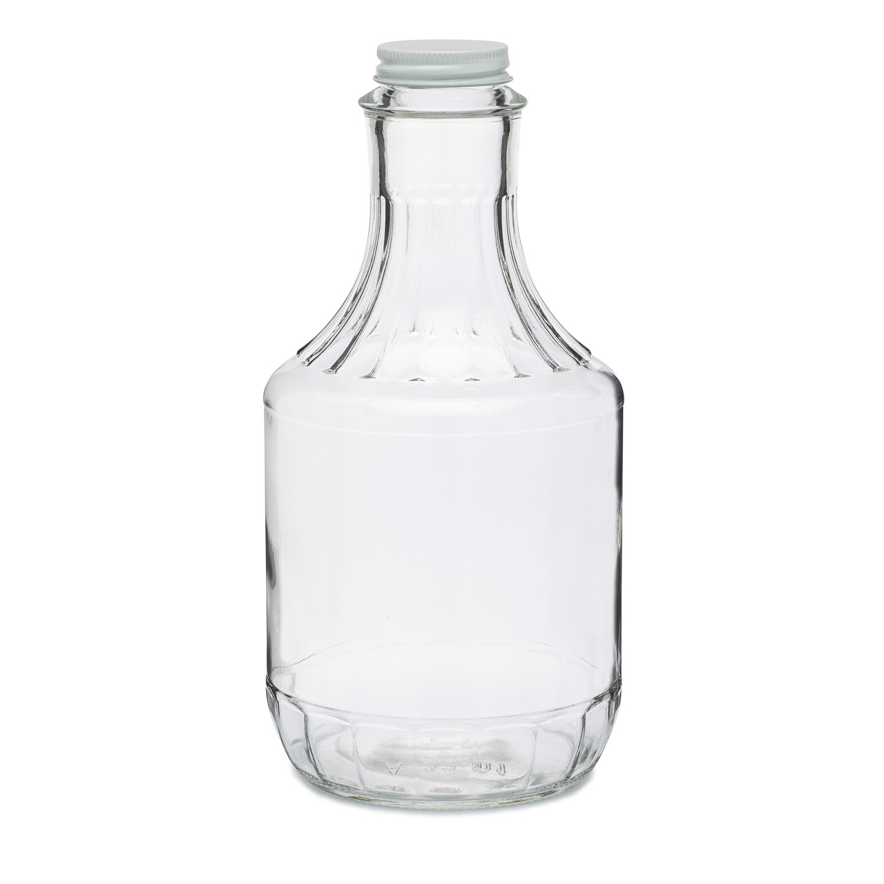 32 oz Clear Glass Decanters (White Metal Cap) Berlin