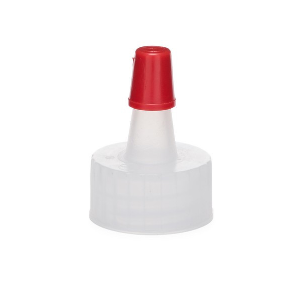 18-400 Natural-Red LDPE Plastic Yorker Spout Caps | Berlin Packaging