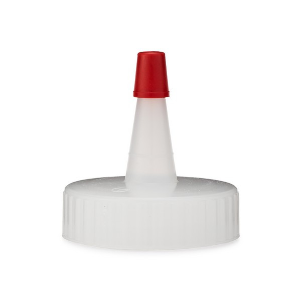 38-400 Natural-Red LDPE Spout Caps (No Orifice) | Berlin Packaging