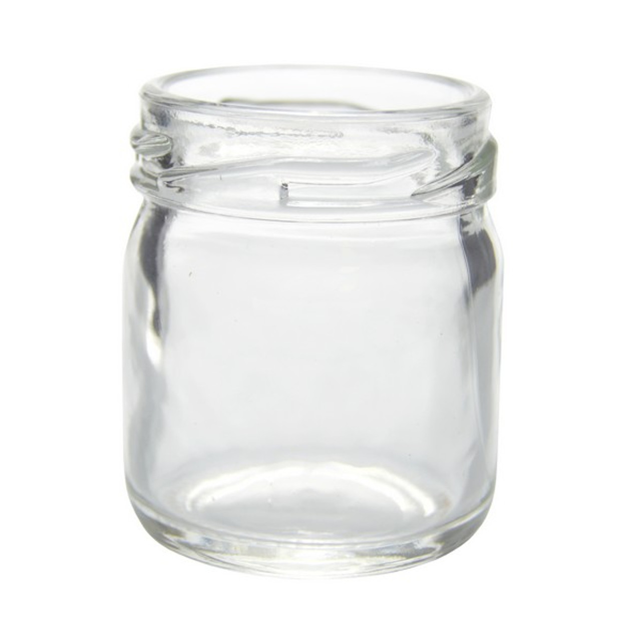 1.3oz Clear Glass Round Jars (Cap Not Included) for Canning Wholesale, 48/Case, Clear Type III 43 mm