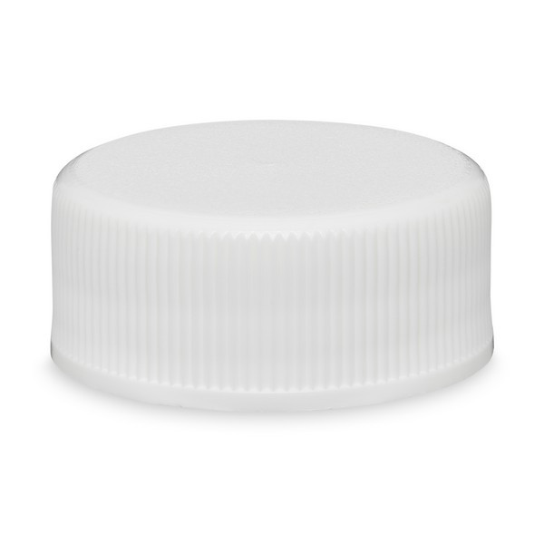 24-400 White PP Ribbed Screw Top Caps (Foil Liner) | Berlin Packaging