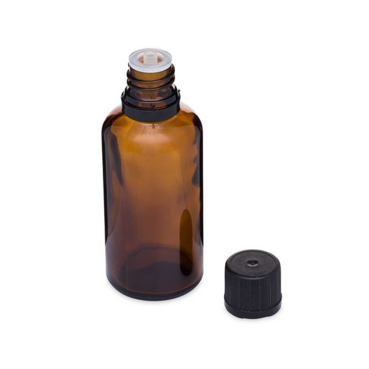 Customisable Amber Glass Bottle Black Lid – RuthiV