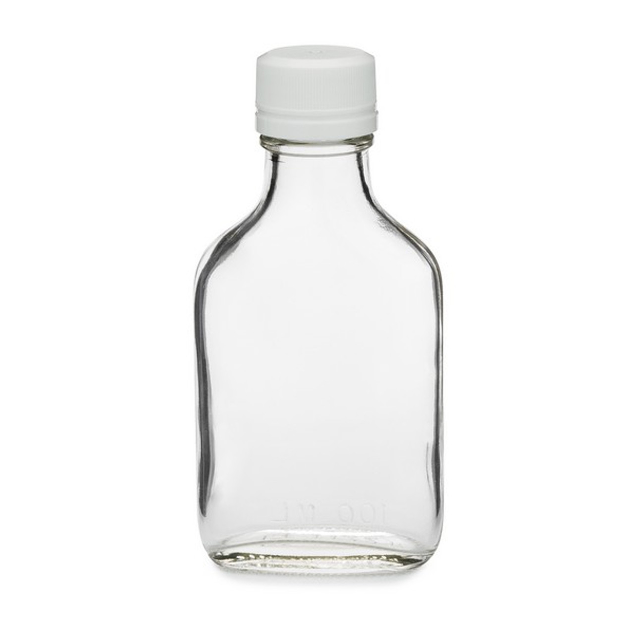 16oz Clear Glass Short Milk Bottles (White Tamper-Evident Cap) - Wholesale, 24/Case, Clear Type III BPA Free 48 mm