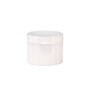 24-410 White PP Plastic Unlined Ribbed Flip Top Cap - 300471