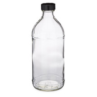 16oz (473ml) Flint (Clear) Glass Vinegar Bottle Round - 28-454 Neck