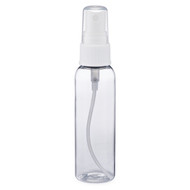 2 oz Clear PET Bullet Bottle & White Fine Mist Sprayer - PR2AW