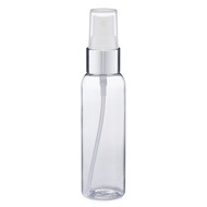 2 oz Clear PET Bullet Bottle & Silver Fine Mist Sprayer - PR2AS