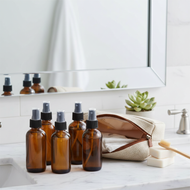 Similar item: 4 oz Amber Glass Boston Round Bottles (Black PP Fine Mist Sprayer) - AB4AB-24