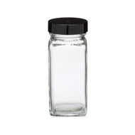 Similar item: 4 oz Clear Square Glass Spice Jar (Black Cap) - SP4SQB