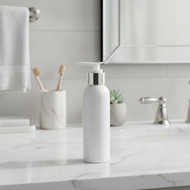 Similar item: 4 oz White HDPE Plastic Bullet Bottle (Silver Lotion Pump) - WP4PS