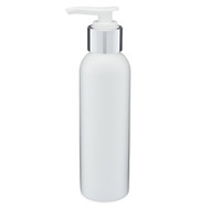 Similar item: 4 oz White HDPE Plastic Bullet Bottle (Silver Lotion Pump) - WP4PS