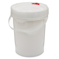 LIFE LATCH® NEW GENERATION 2.5 GALLON PLASTIC PAIL WITH RED SCREW TOP LID –  WHITE