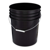 6.5 Gallon Screw Top Round Plastic Buckets w/ Plastic Handle & Lid