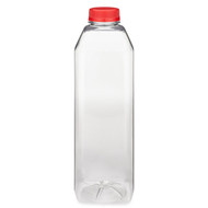Similar item: 32 oz Clear PET Square Beverage Bottles (Red Tamper-Evident Cap) - 3497B03