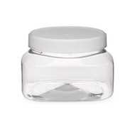 8 oz Clear PET Plastic Square Designer Jars - 2846B05CLR