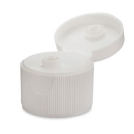 Similar item: 28-410 White PP Plastic Ribbed Flip Top Caps - 6029A