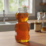 Similar item: 8 oz Clear PET Plastic Honey Bear Bottles (Cap Not Included) - 3351B09-B